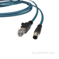 M8 σε RJ45 4-PIN CAT 5E Ethernet Cable